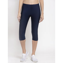 CUKOO Set of 2 Black & Blue 3/4th Tights for women - Cukoo 