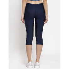 CUKOO Set of 2 Black & Blue 3/4th Tights for women - Cukoo 