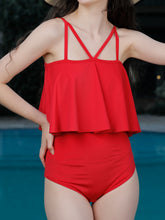 Cukoo Padded Solid Red Single piece  Swimwear/Swimsuit