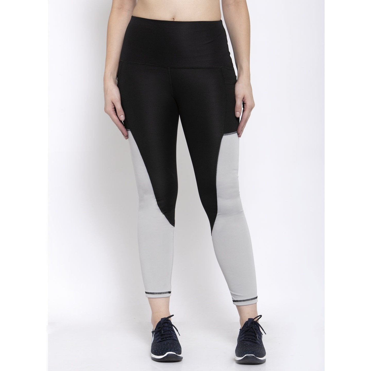 Cukoo Black Set of 2 Grey & Printed Gym/ Yoga Track Pants for Women - Cukoo 