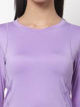 CUKOO Solid Purple Dry Fit Thumb Sleeves Tshirt - Cukoo 