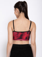 CUKOO Women Lightly Padded Red Printed Bralette Top - Cukoo 