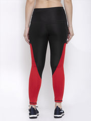 Cukoo Black Set of 2 Red & Printed Gym/ Yoga Track Pants for Women - Cukoo 
