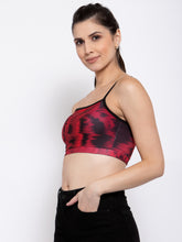 CUKOO Women Lightly Padded Red Printed Bralette Top - Cukoo 