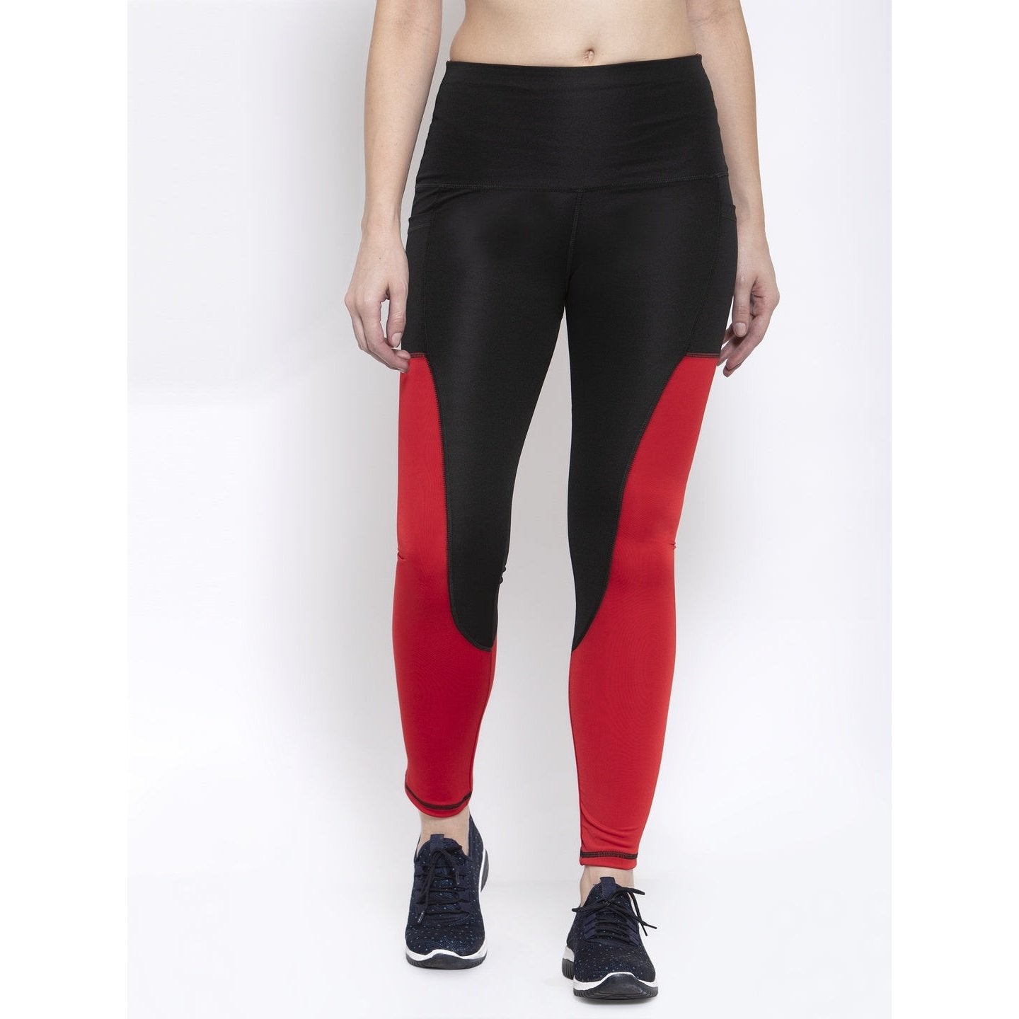 Cukoo Black Set of 2 Grey & Red Gym/ Yoga Track Pants for Women - Cukoo 