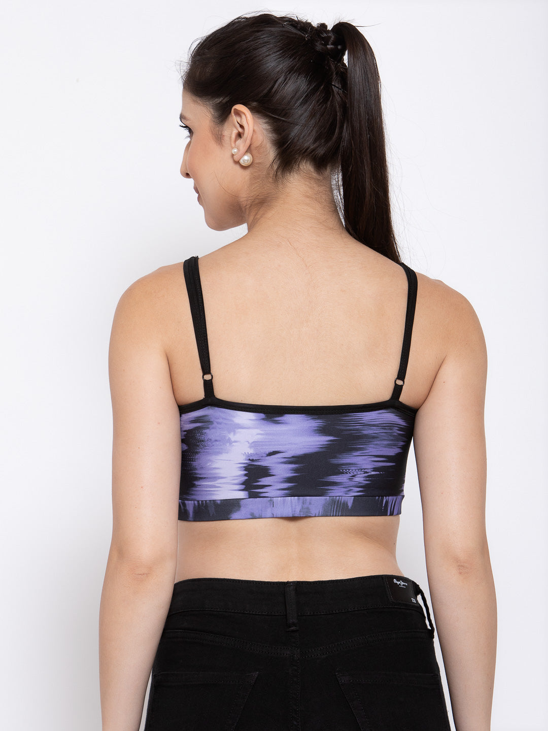 CUKOO Women Lightly Padded Lavender Printed Bralette Top - Cukoo 