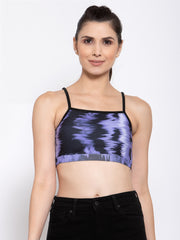 CUKOO Women Lightly Padded Lavender Printed Bralette Top - Cukoo 