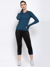 CUKOO Two piece Blue full sleeves Top and Black track pants with zip pocket Gym wear - Cukoo 