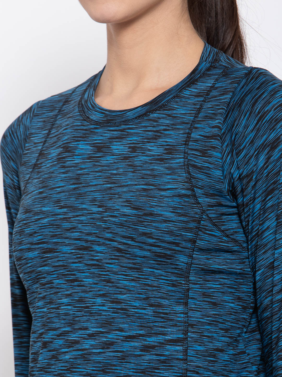 CUKOO Two piece Blue full sleeves Top and Black track pants with zip pocket Gym wear - Cukoo 