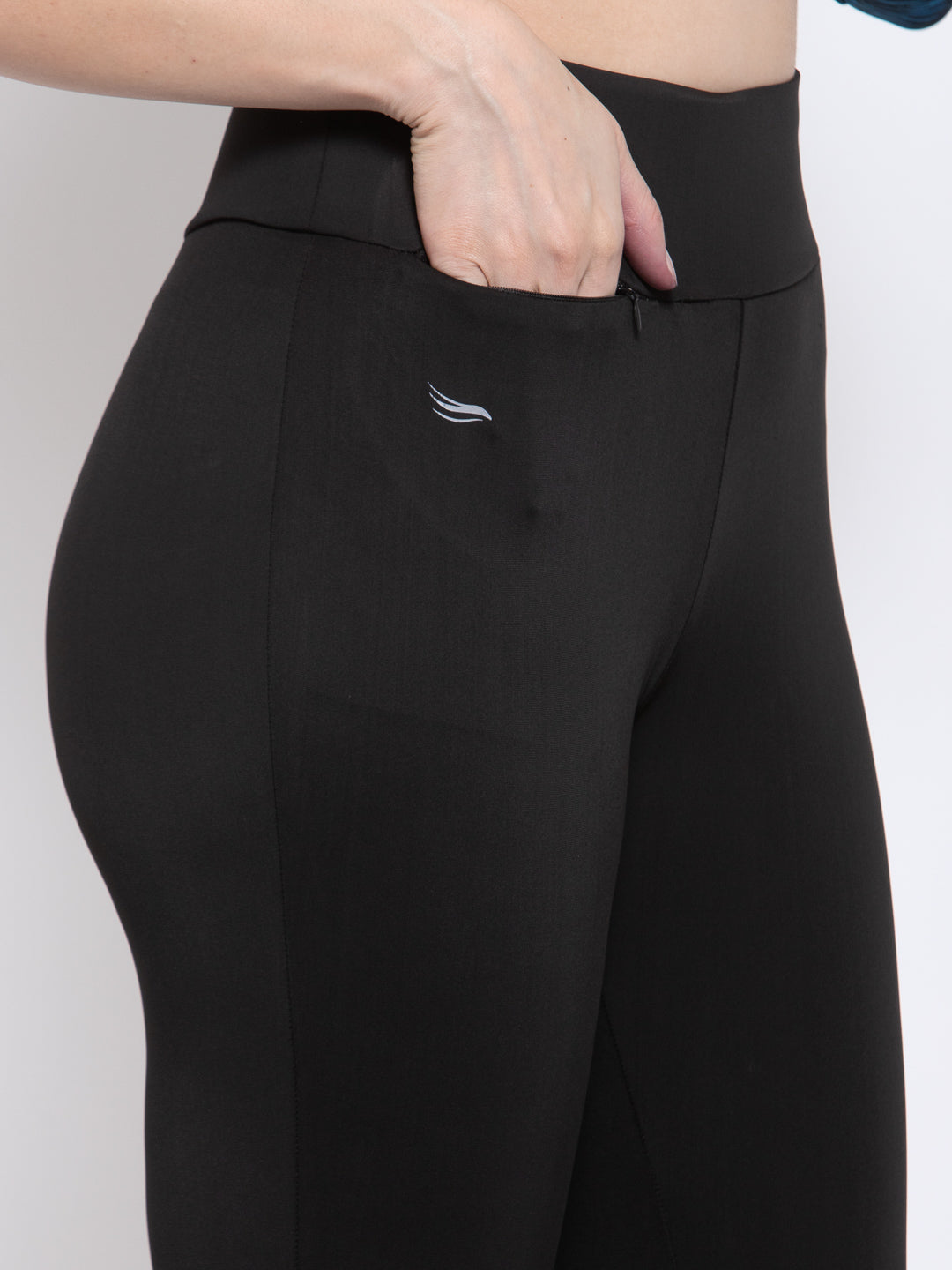 CUKOO Two piece Blue full sleeves Top and Black track pants with zip pocket Gym wear - Cukoo 