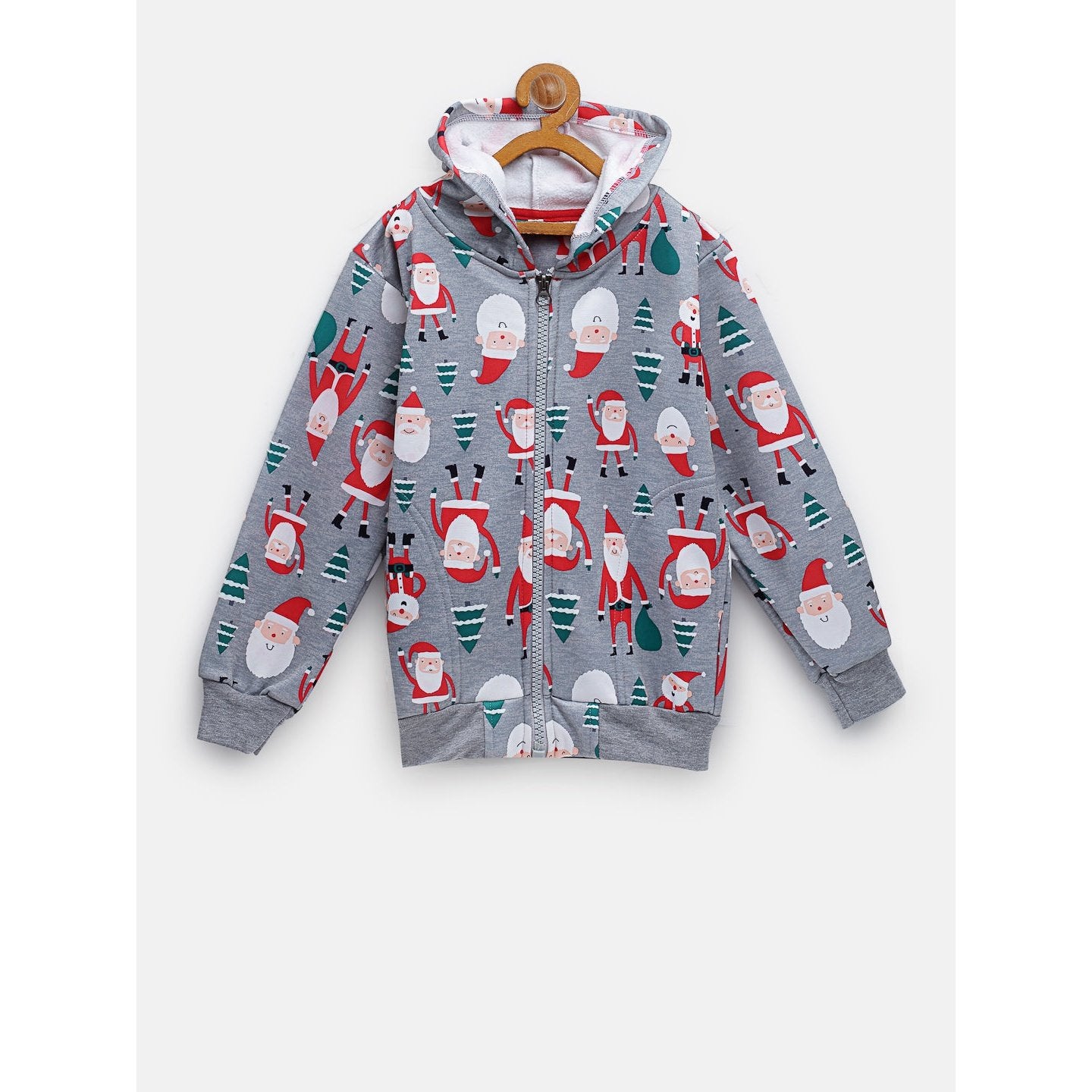 CUKOO Kids Christmas Santa Printed Grey Jacket - Cukoo 