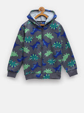 CUKOO Kids Grey Rhino and Dinosaur Printed Jacket - Cukoo 