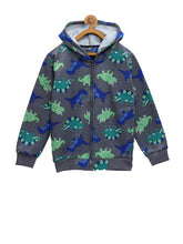 CUKOO Kids Grey Rhino and Dinosaur Printed Jacket - Cukoo 