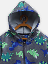 CUKOO Kids Grey Rhino and Dinosaur Printed Jacket - Cukoo 