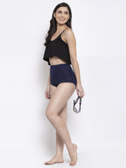 CUKOO Women Blue High Waist Bikini Bottoms