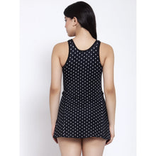 Cukoo Padded Single Piece Polka Dot Black Swimwear for Women and Girls - Cukoo 