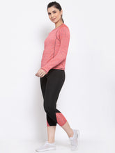 CUKOO Two piece Pink full sleeves Top and Black track pants with zip pocket Gym Wear - Cukoo 