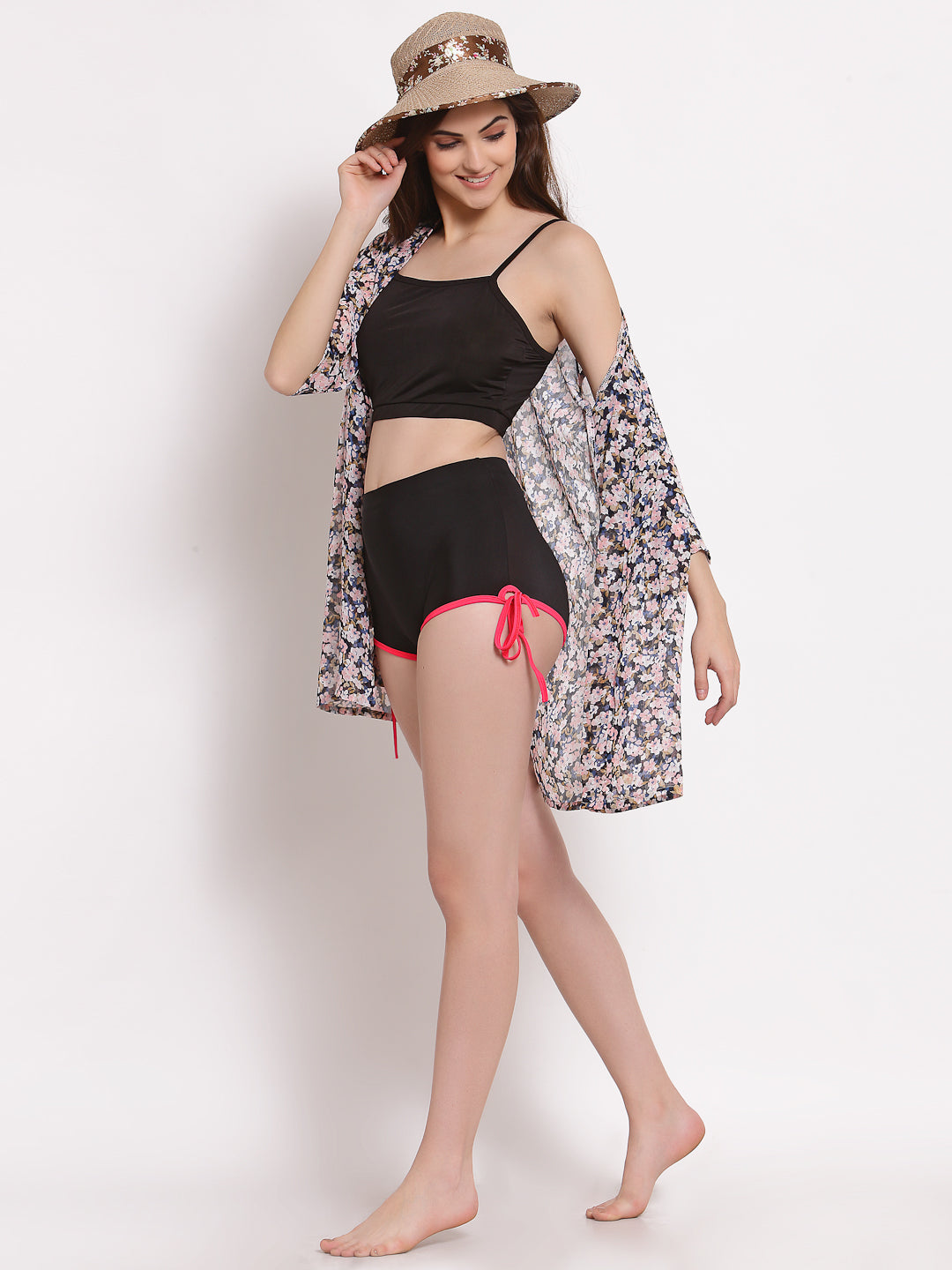 CUKOO Padded Black Knot Style Tankini Swimwear - Cukoo 
