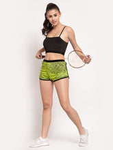 CUKOO Printed Green stretchable shorts for Women - Cukoo 