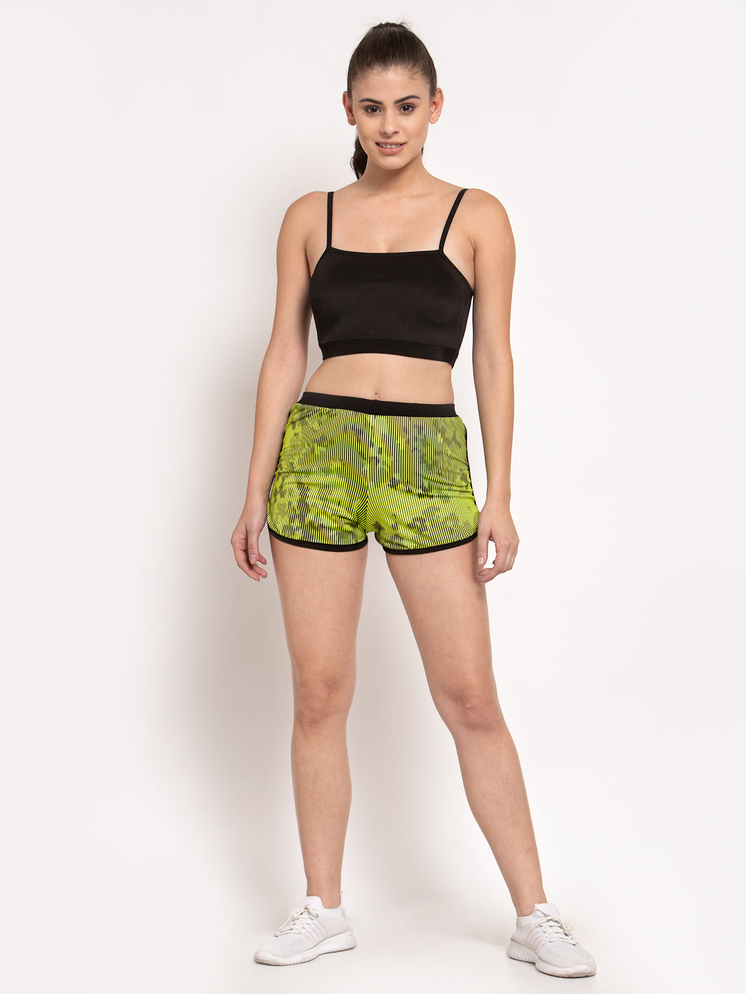 CUKOO Printed Green stretchable shorts for Women - Cukoo 