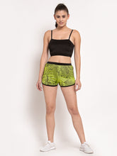 CUKOO Printed Green stretchable shorts for Women - Cukoo 