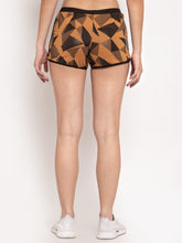 CUKOO Printed Brown stretchable shorts for Women - Cukoo 