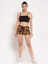 CUKOO Printed Brown stretchable shorts for Women - Cukoo 