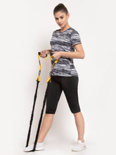 CUKOO Rapid Dry Black & White Printed Round Neck T-Shirt - Cukoo 