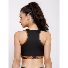 Cukoo Black & Brown Sports Bra Removable pads - Cukoo 