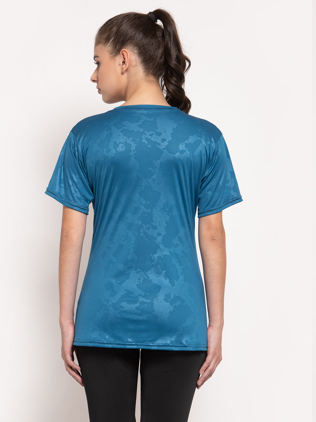 CUKOO Rapid Dry Blue Printed Round Neck T-Shirt - Cukoo 