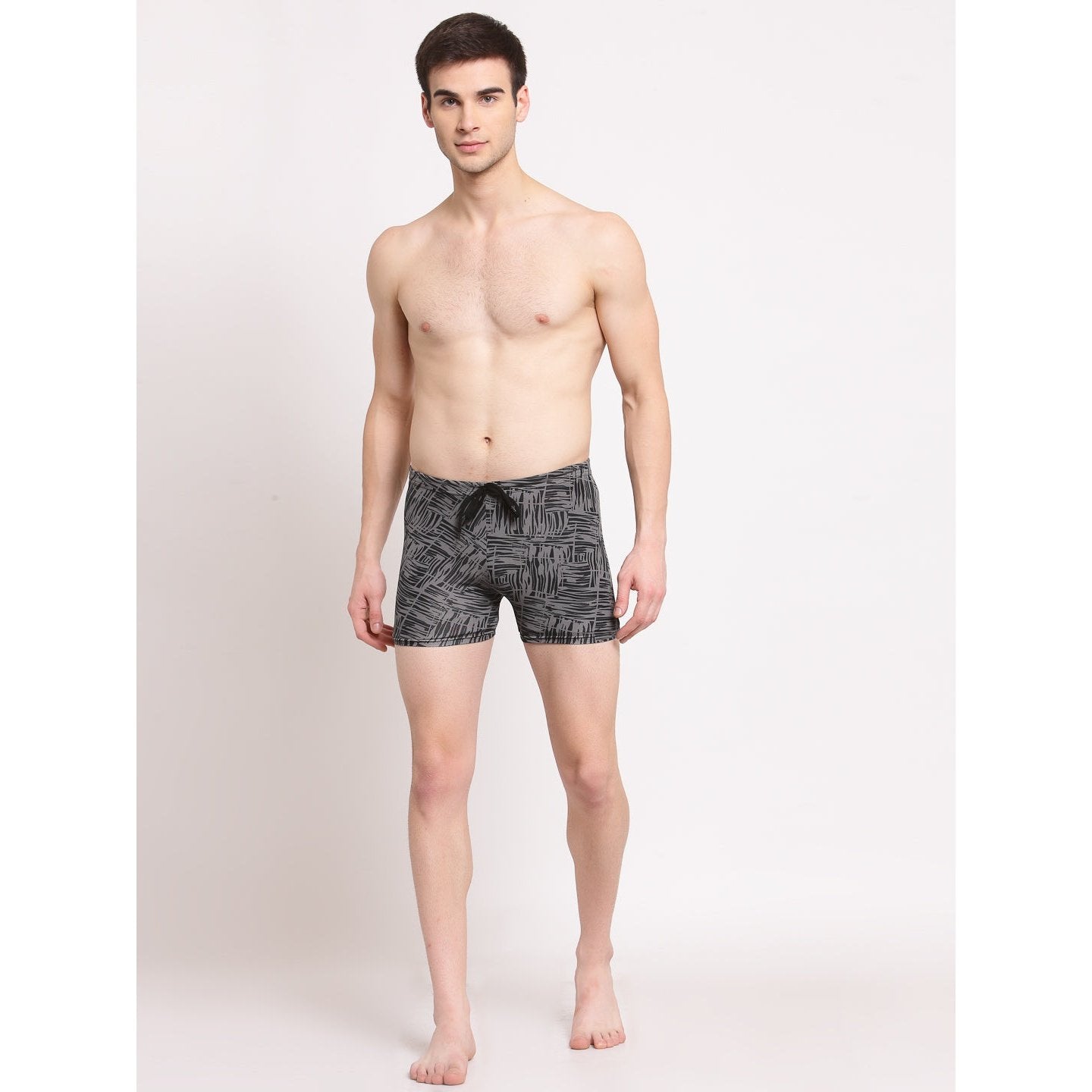 CUKOO Men Grey Abstract Printed Swim Bottom - Cukoo 