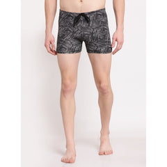 CUKOO Men Grey Abstract Printed Swim Bottom - Cukoo 