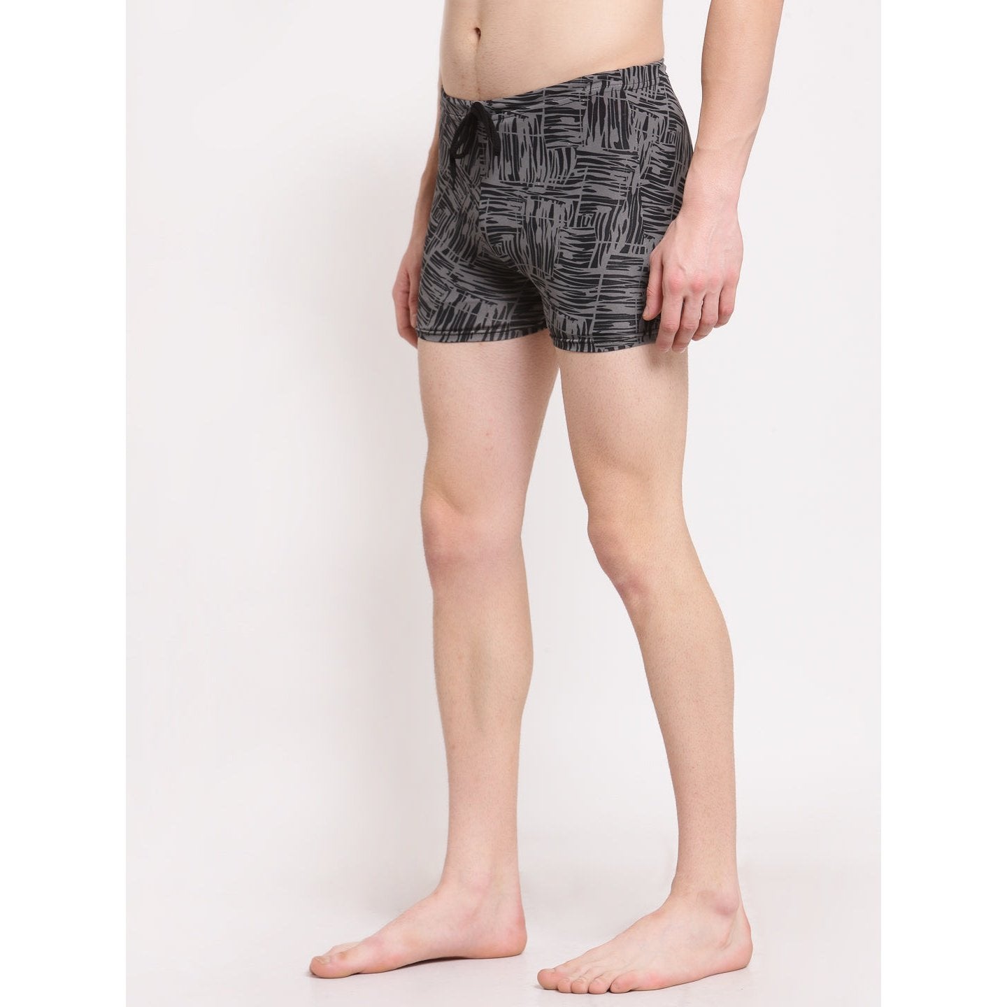 CUKOO Men Grey Abstract Printed Swim Bottom - Cukoo 