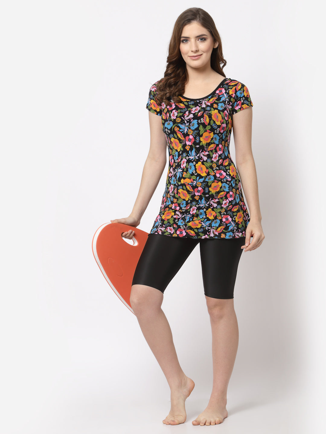 CUKOO Padded Black Floral Printed Swimwear - Cukoo 