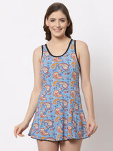 CUKOO Padded Blue Floral Printed Swimwear - Cukoo 