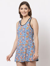 CUKOO Padded Blue Floral Printed Swimwear - Cukoo 