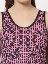 CUKOO Padded Pink Geometric Printed Swimwear - Cukoo 
