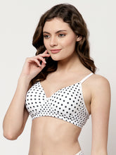 CUKOO White Polka Dot Padded Printed Bra