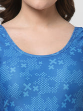 Cukoo Padded  Printed Blue Single Piece Swimsuit