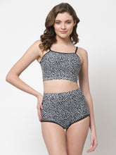 Cukoo Padded Printed Black & White Two Piece Tankini/Swimwear/Beachwear