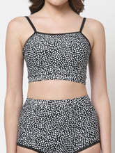 Cukoo Padded Printed Black & White Two Piece Tankini/Swimwear/Beachwear