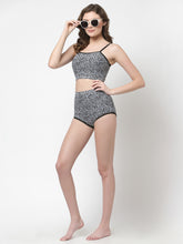 Cukoo Padded Printed Black & White Two Piece Tankini/Swimwear/Beachwear