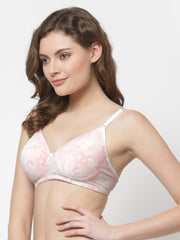CUKOO Lightly Padded Printed Pink Everyday Bra