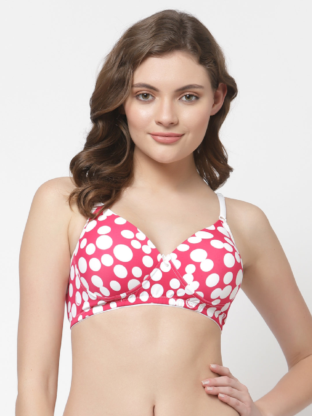 CUKOO Lightly Padded Printed Pink Everyday Bra
