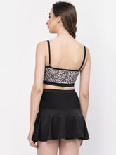 CUKOO Padded Leopard Printed Two piece Skirtini Swimwear