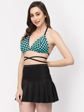 CUKOO Padded Polka Dot Two piece Skirtini Swimwear