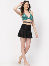 CUKOO Padded Polka Dot Two piece Skirtini Swimwear