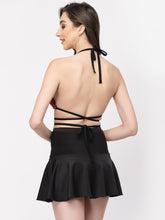 CUKOO Padded Polka Dot Two piece Skirtini Swimwear