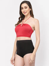 CUKOO Padded Red & Black Two piece Tankini Swimwear
