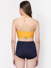 CUKOO Padded Yellow & Blue Two piece Tankini Swimwear